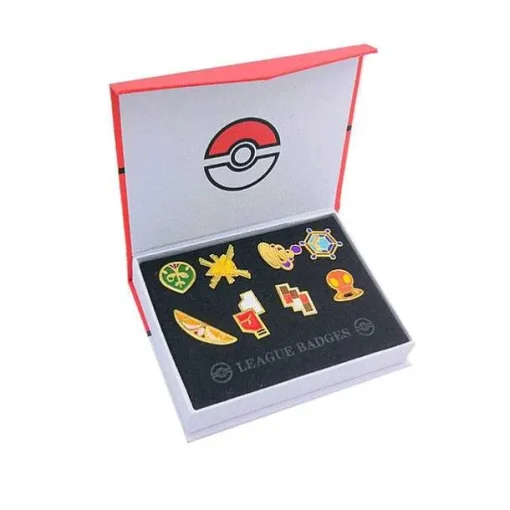 Pkm.store Sonstiges Merchandise-Pokemon Gym Badges Kanto, Johto, Hoenn, Sinnoh, Unova, Kalos (6 Varianten)
