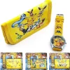 Pkm.store Uhren Und Wecker-Pokemon Kinder Armbanduhr Mit Kinder Portmonee Set
