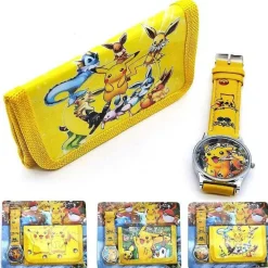 Pkm.store Uhren Und Wecker-Pokemon Kinder Armbanduhr Mit Kinder Portmonee Set