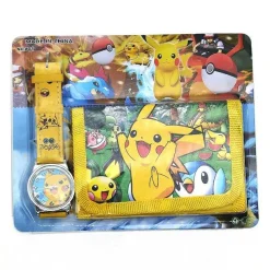 Pkm.store Uhren Und Wecker-Pokemon Kinder Armbanduhr Mit Kinder Portmonee Set