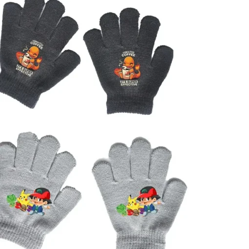 Pkm.store Herbst & Winter-Pokemon Kinder Handschuhe (Ca. 4 Bis 11 Jahre)