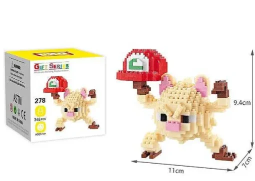 Pkm.store Pokemon Bausteine-Pokemon Klemm-Baustein Figuren: Sterndu, Gengar, Pikachu, Floink, Kussilla, Rossana, Menki,
