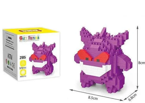 Pkm.store Pokemon Bausteine-Pokemon Klemm-Baustein Figuren: Sterndu, Gengar, Pikachu, Floink, Kussilla, Rossana, Menki,