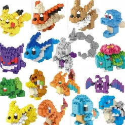 Pkm.store Pokemon Bausteine-Pokemon Pikachu, Charizard Etc. Baustein Set (32 Motive Zur Auswahl)