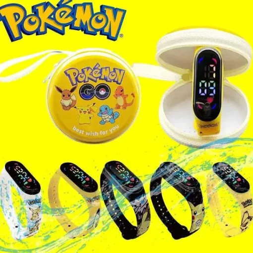Pkm.store Sonstiges Merchandise-Pokemon Pikachu Digital Uhr Mit Geschenkbox Fur Kinder