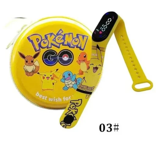 Pkm.store Sonstiges Merchandise-Pokemon Pikachu Digital Uhr Mit Geschenkbox Fur Kinder