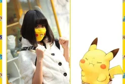 Pkm.store Sommer-Pokemon Pikachu Gesichtsmaske / Cosplay Baumwolle