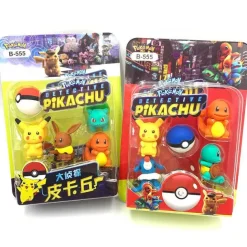 Pkm.store Sonstiges Merchandise-Pokemon Pikachu 3In1 Radiergummi Set (Zufallige Auswahl)