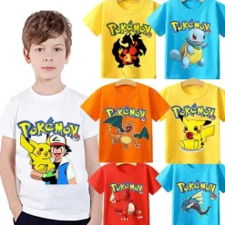 Pkm.store Sommer-Pokemon Pikachu Kinder Sommer T-Shirts In Vielen Motiven Und Grosen