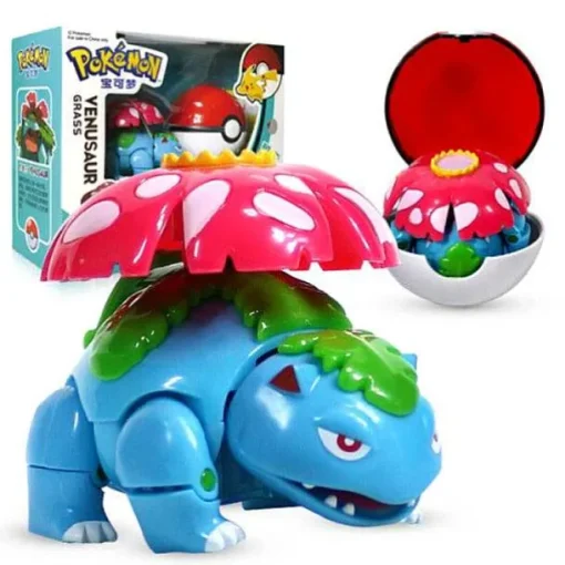 Pkm.store Pokeball & Pokebälle-Pokemon Pokeball Set Mit Figur (Pikachu, Glurak, Bisaflor, Turtok, Garados)