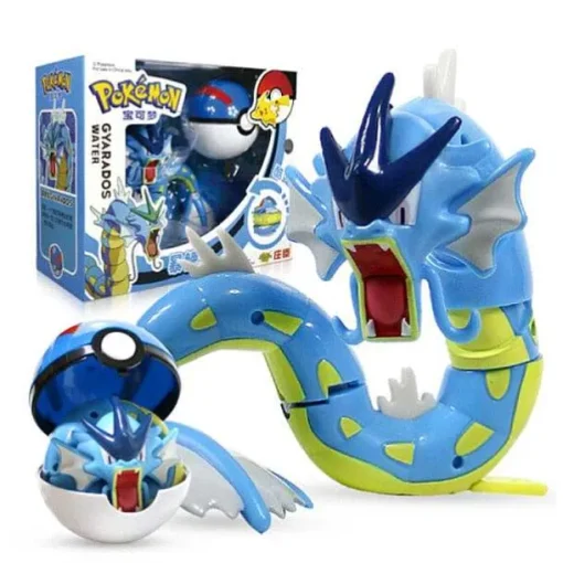 Pkm.store Pokeball & Pokebälle-Pokemon Pokeball Set Mit Figur (Pikachu, Glurak, Bisaflor, Turtok, Garados)