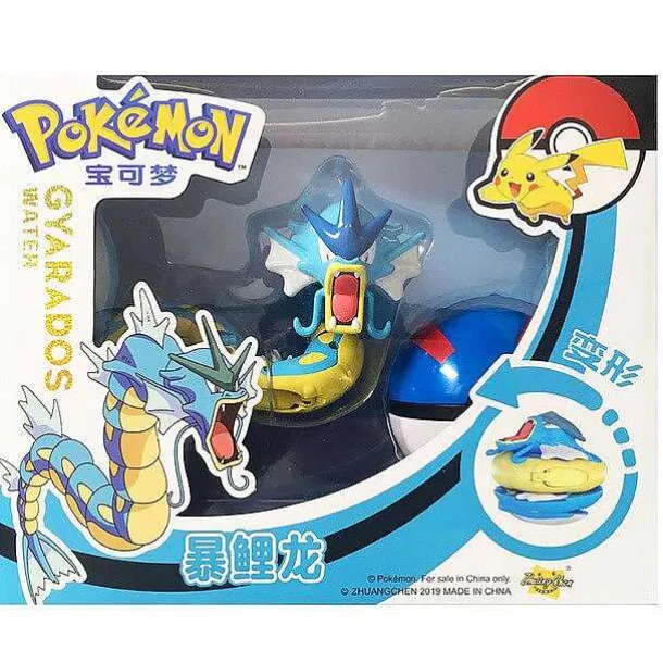Pkm.store Pokemon Figuren-Pokemon Pokeball Set Mit Figur (Pikachu, Glurak, Bisaflor, Turtok, Garados)