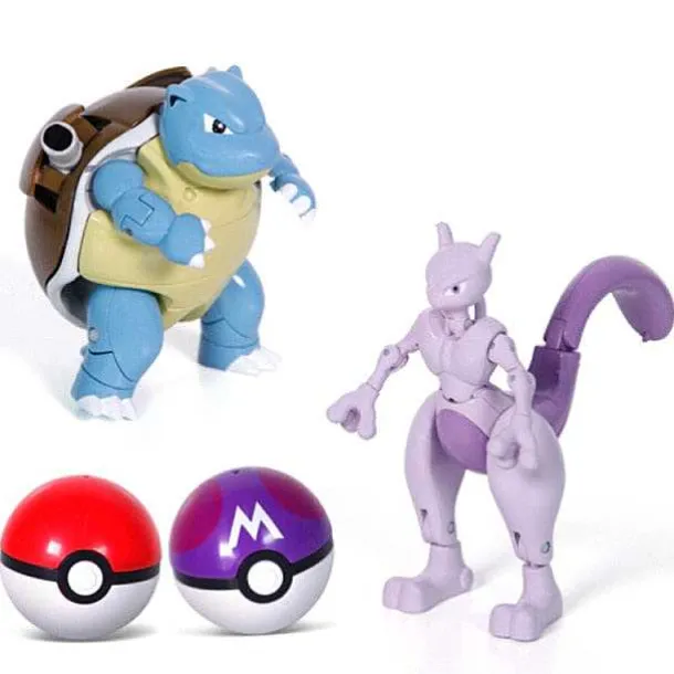 Pkm.store Pokemon Figuren-Pokemon Pokeball Set Mit Figur (Pikachu, Glurak, Bisaflor, Turtok, Garados)