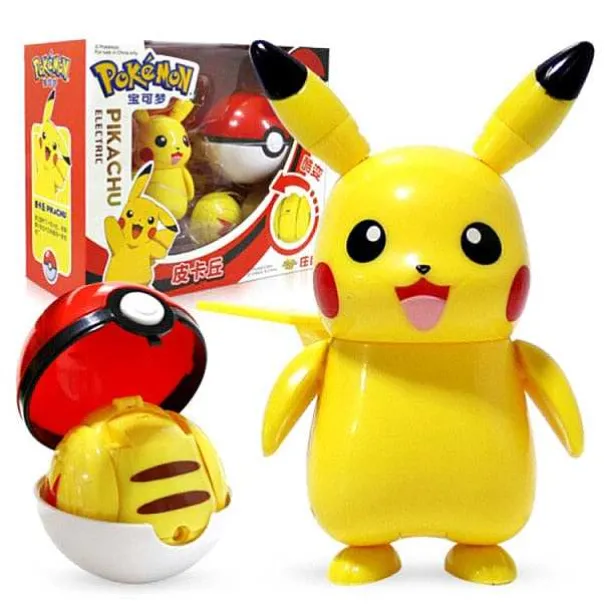Pkm.store Pokemon Figuren-Pokemon Pokeball Set Mit Figur (Pikachu, Glurak, Bisaflor, Turtok, Garados)