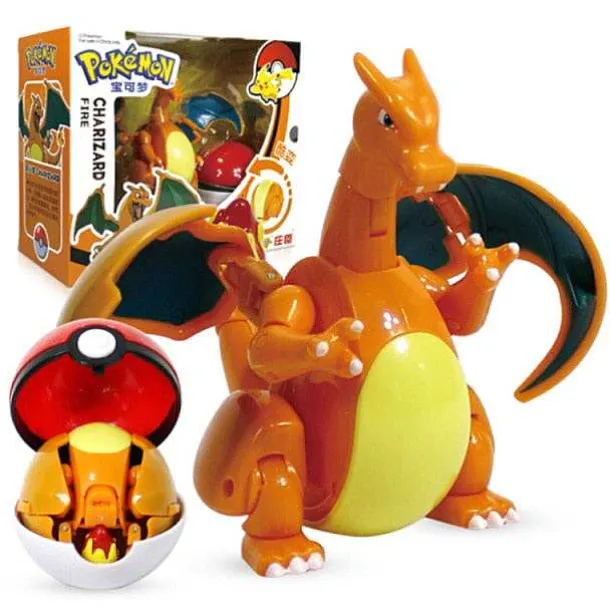 Pkm.store Pokemon Figuren-Pokemon Pokeball Set Mit Figur (Pikachu, Glurak, Bisaflor, Turtok, Garados)