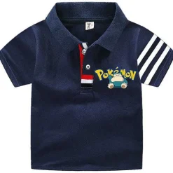 Pkm.store Sommer-Pokemon Polo Shirts Fur Kinder Mit Vielen Verschiedenen Motiven Fur Den Sommer