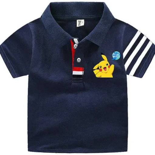 Pkm.store Sommer-Pokemon Polo Shirts Fur Kinder Mit Vielen Verschiedenen Motiven Fur Den Sommer