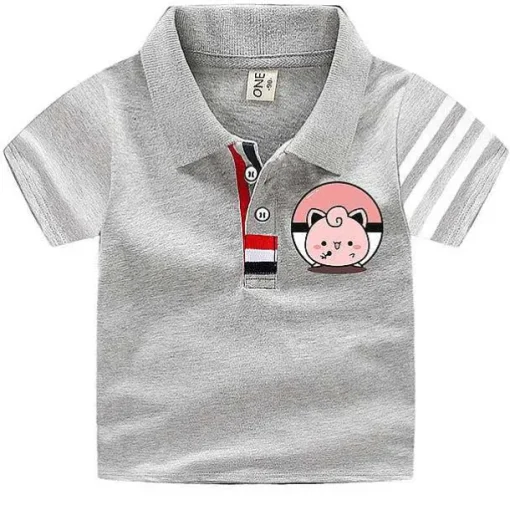 Pkm.store Sommer-Pokemon Polo Shirts Fur Kinder Mit Vielen Verschiedenen Motiven Fur Den Sommer