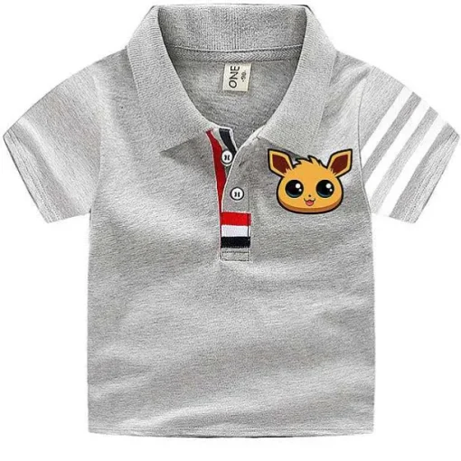 Pkm.store Sommer-Pokemon Polo Shirts Fur Kinder Mit Vielen Verschiedenen Motiven Fur Den Sommer