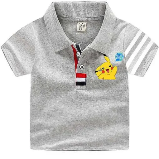 Pkm.store Sommer-Pokemon Polo Shirts Fur Kinder Mit Vielen Verschiedenen Motiven Fur Den Sommer