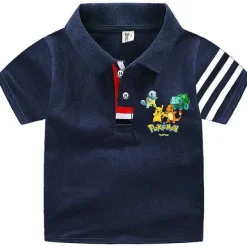 Pkm.store Sommer-Pokemon Polo Shirts Fur Kinder Mit Vielen Verschiedenen Motiven Fur Den Sommer