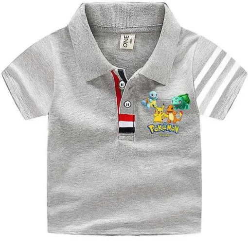 Pkm.store Sommer-Pokemon Polo Shirts Fur Kinder Mit Vielen Verschiedenen Motiven Fur Den Sommer