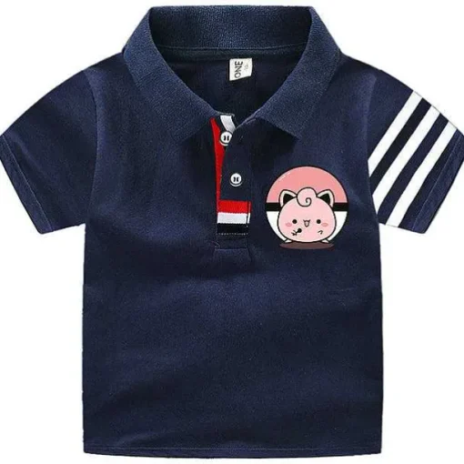 Pkm.store Sommer-Pokemon Polo Shirts Fur Kinder Mit Vielen Verschiedenen Motiven Fur Den Sommer