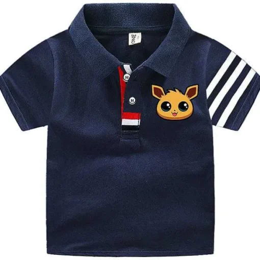 Pkm.store Sommer-Pokemon Polo Shirts Fur Kinder Mit Vielen Verschiedenen Motiven Fur Den Sommer