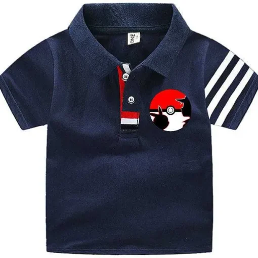 Pkm.store Sommer-Pokemon Polo Shirts Fur Kinder Mit Vielen Verschiedenen Motiven Fur Den Sommer