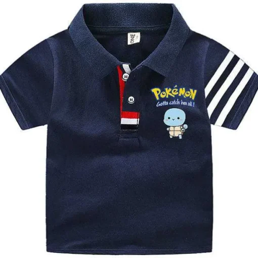 Pkm.store Sommer-Pokemon Polo Shirts Fur Kinder Mit Vielen Verschiedenen Motiven Fur Den Sommer