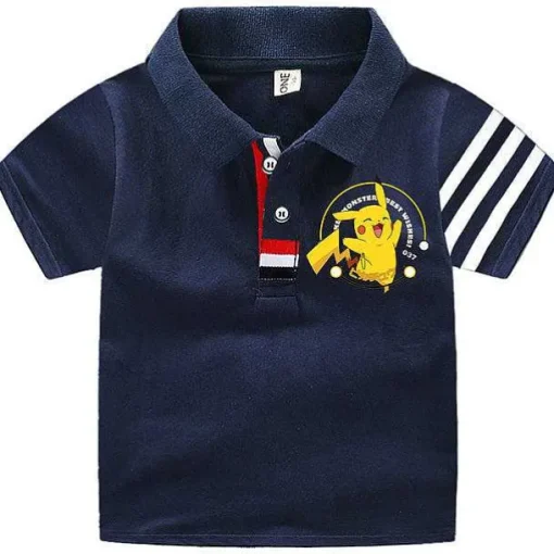 Pkm.store Sommer-Pokemon Polo Shirts Fur Kinder Mit Vielen Verschiedenen Motiven Fur Den Sommer