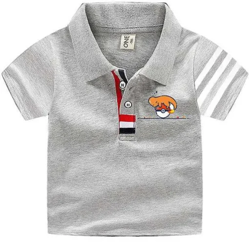 Pkm.store Sommer-Pokemon Polo Shirts Fur Kinder Mit Vielen Verschiedenen Motiven Fur Den Sommer