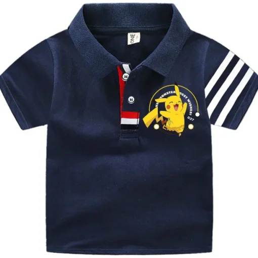 Pkm.store Sommer-Pokemon Polo Shirts Fur Kinder Mit Vielen Verschiedenen Motiven Fur Den Sommer