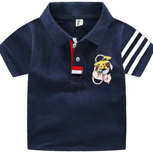 Pkm.store Sommer-Pokemon Polo Shirts Fur Kinder Mit Vielen Verschiedenen Motiven Fur Den Sommer
