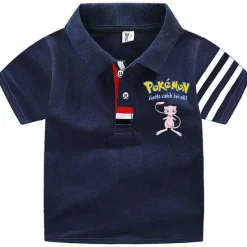 Pkm.store Sommer-Pokemon Polo Shirts Fur Kinder Mit Vielen Verschiedenen Motiven Fur Den Sommer