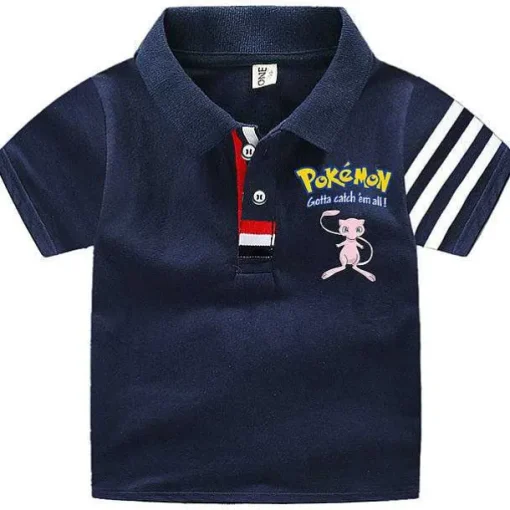 Pkm.store Sommer-Pokemon Polo Shirts Fur Kinder Mit Vielen Verschiedenen Motiven Fur Den Sommer