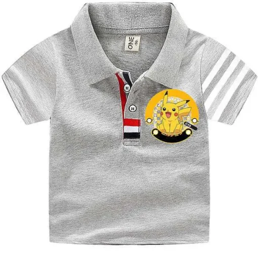 Pkm.store Sommer-Pokemon Polo Shirts Fur Kinder Mit Vielen Verschiedenen Motiven Fur Den Sommer