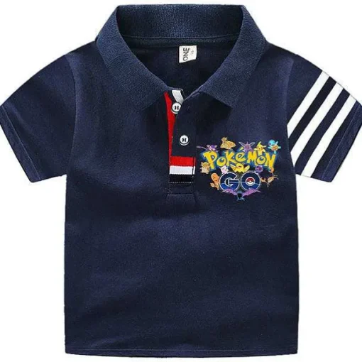 Pkm.store Sommer-Pokemon Polo Shirts Fur Kinder Mit Vielen Verschiedenen Motiven Fur Den Sommer