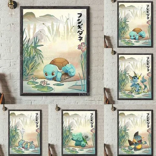 Pkm.store Sonstiges Merchandise-Pokemon Poster Kunstdruck Im Japanischen Stil