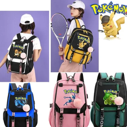 Pkm.store Rucksäcke & Taschen-Pokemon Rucksack Mit Laptopfach Fur Schule, Uni Etc.