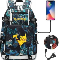 Pkm.store Rucksäcke & Taschen-Pokemon Rucksack Mit Usb - Ideal Fur Laptops