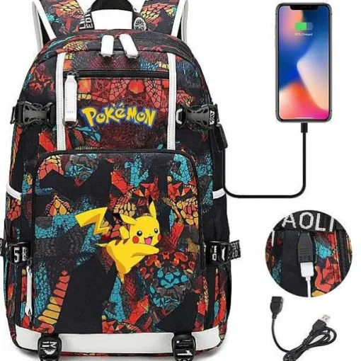 Pkm.store Rucksäcke & Taschen-Pokemon Rucksack Mit Usb - Ideal Fur Laptops