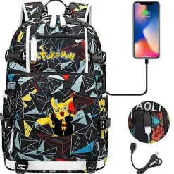 Pkm.store Rucksäcke & Taschen-Pokemon Rucksack Mit Usb - Ideal Fur Laptops