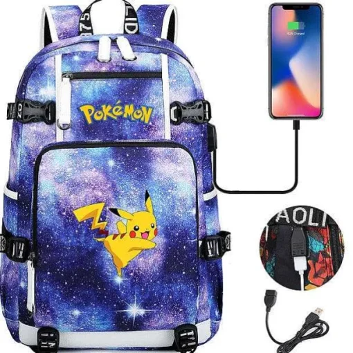 Pkm.store Rucksäcke & Taschen-Pokemon Rucksack Mit Usb - Ideal Fur Laptops