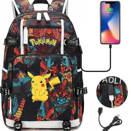 Pkm.store Rucksäcke & Taschen-Pokemon Rucksack Mit Usb - Ideal Fur Laptops