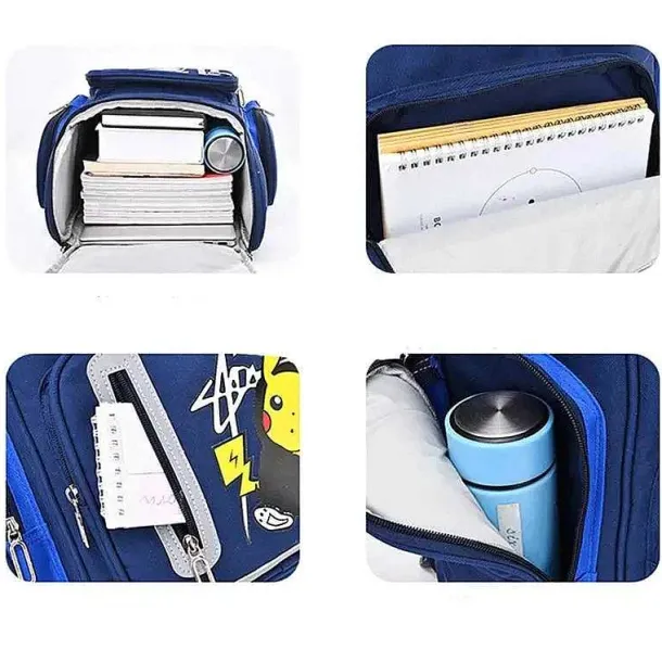 Pkm.store Rucksäcke & Taschen-Pokemon Schul Rucksack Mit Pikachu Pokemon Motiv In Blau Oder Gelb