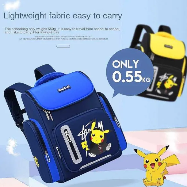 Pkm.store Rucksäcke & Taschen-Pokemon Schul Rucksack Mit Pikachu Pokemon Motiv In Blau Oder Gelb