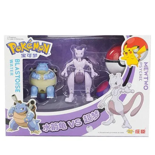 Pkm.store Pokemon Spielzeug-Pokemon Spielzeug Set Mit 2X Figur Und 2X Pokeball (Verschiedene Motive Zur Wahl)