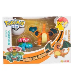 Pkm.store Pokemon Spielzeug-Pokemon Spielzeug Set Mit 2X Figur Und 2X Pokeball (Verschiedene Motive Zur Wahl)