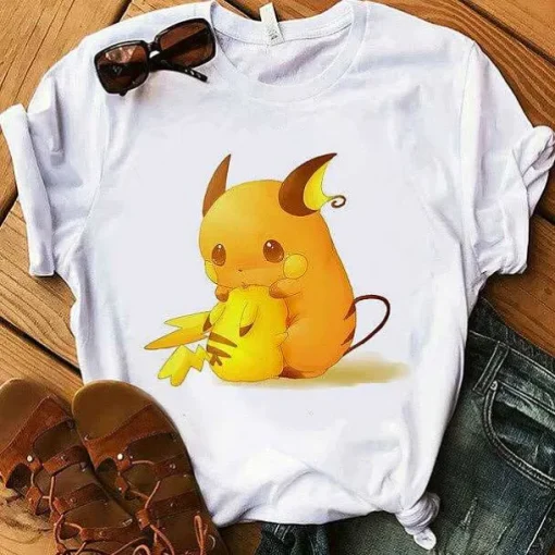 Pkm.store Sommer-Pokemon T-Shirt Fur Frauen / Madchen Snorlax Togepi Squirtle Japanese T-Shirt
